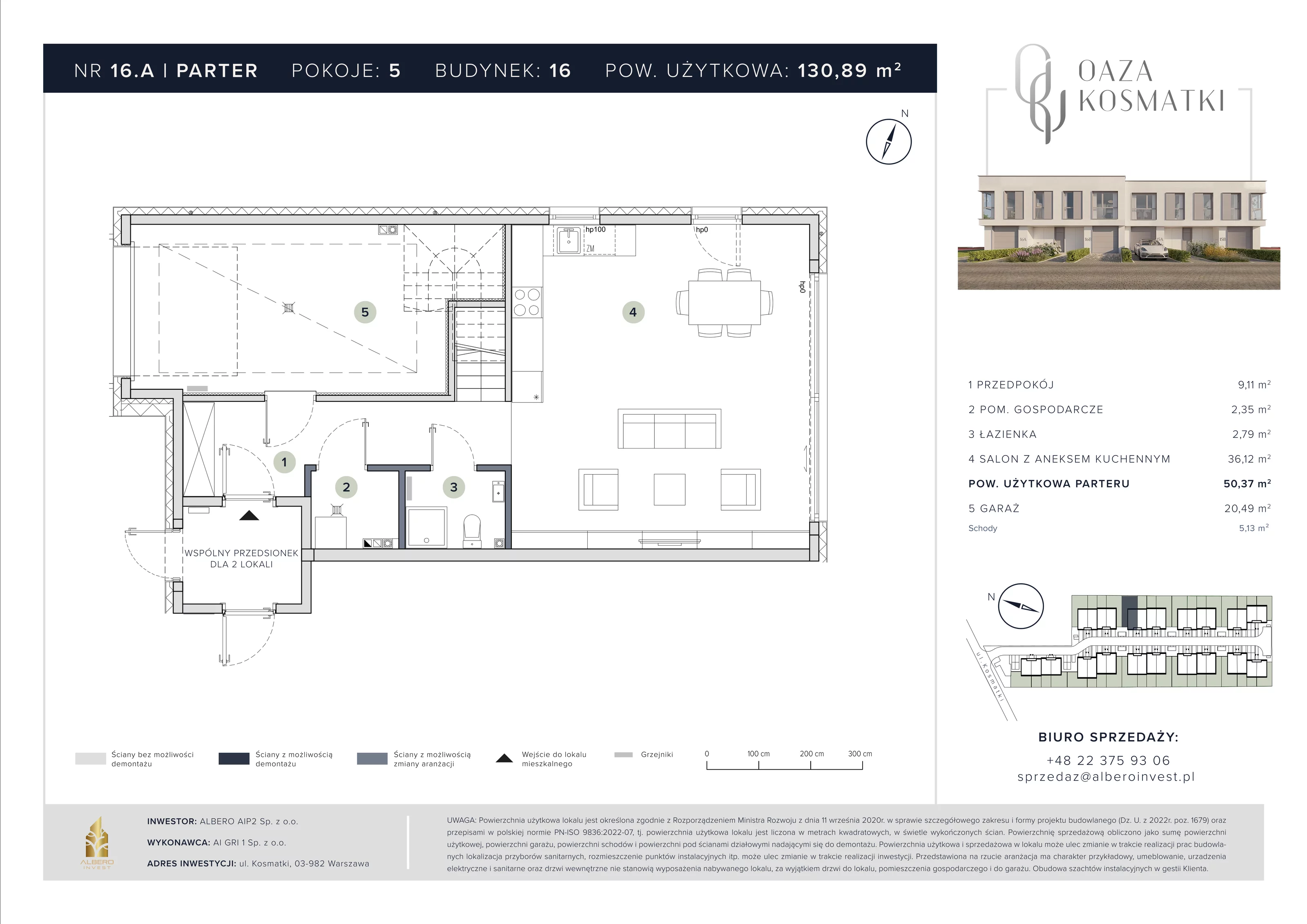 Dom 130,89 m², oferta nr 16.A, Oaza Kosmatki, Warszawa, Wawer, Gocław, ul. Kosmatki 32/34